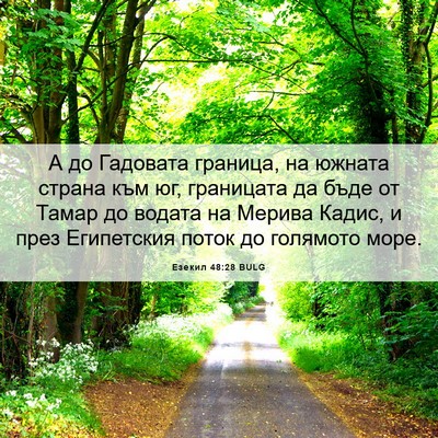 Picture 06 - Езекил 48:28 BULG - А до Гадовата граница, на - Bible Verse Picture