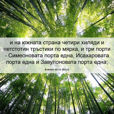 Picture 06 - Езекил 48:33 BULG - и на южната страна четири - Bible Verse Picture
