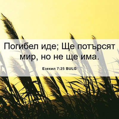 Picture 06 - Езекил 7:25 BULG - Погибел иде; Ще потърсят - Bible Verse Picture