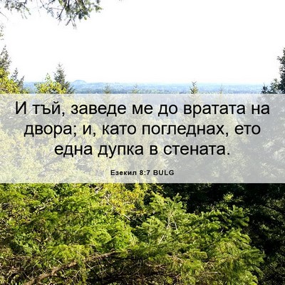 Picture 06 - Езекил 8:7 BULG - И тъй, заведе ме до вратата - Bible Verse Picture
