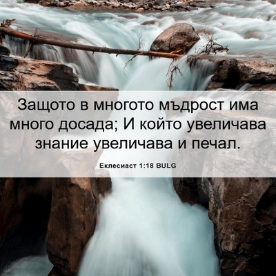 Picture 06 - Еклесиаст 1:18 BULG - Защото в многото мъдрост - Bible Verse Picture