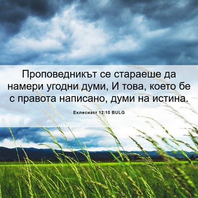 Picture 06 - Еклесиаст 12:10 BULG - Проповедникът се стараеше - Bible Verse Picture