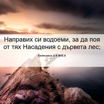 Picture 06 - Еклесиаст 2:6 BULG - Направих си водоеми, за да - Bible Verse Picture