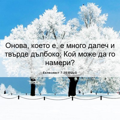 Picture 06 - Еклесиаст 7:25 BULG - Онова, което е, е много - Bible Verse Picture