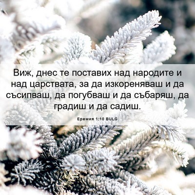 Picture 06 - Еремия 1:10 BULG - Виж, днес те поставих над - Bible Verse Picture