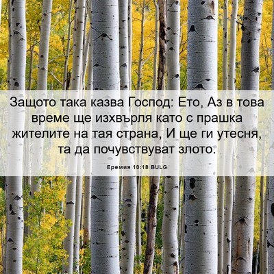 Picture 06 - Еремия 10:18 BULG - Защото така казва Господ: - Bible Verse Picture