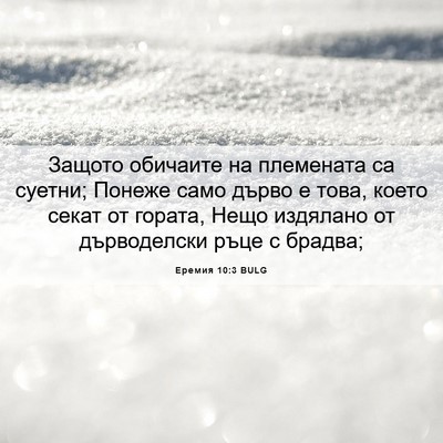 Picture 06 - Еремия 10:3 BULG - Защото обичаите на - Bible Verse Picture