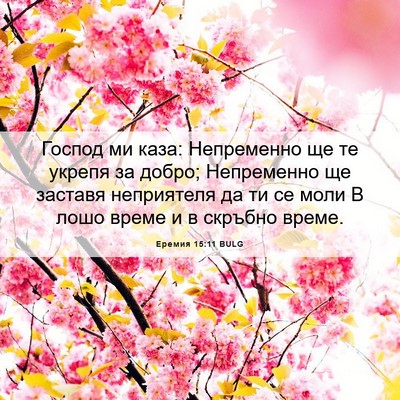 Picture 06 - Еремия 15:11 BULG - Господ ми каза: Непременно - Bible Verse Picture