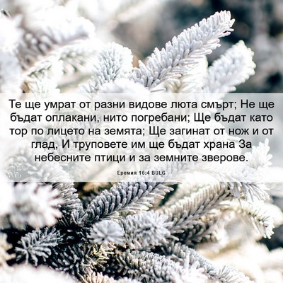 Picture 06 - Еремия 16:4 BULG - Те ще умрат от разни видове - Bible Verse Picture