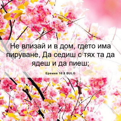 Picture 06 - Еремия 16:8 BULG - Не влизай и в дом, гдето има - Bible Verse Picture