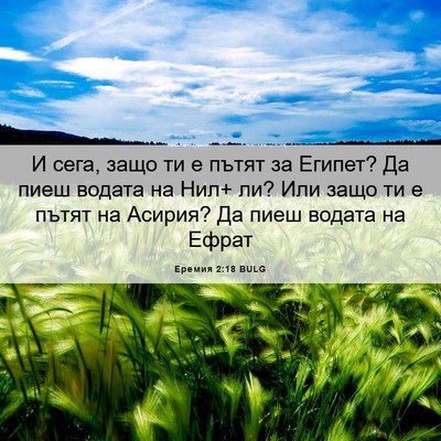 Picture 06 - Еремия 2:18 BULG - И сега, защо ти е пътят за - Bible Verse Picture
