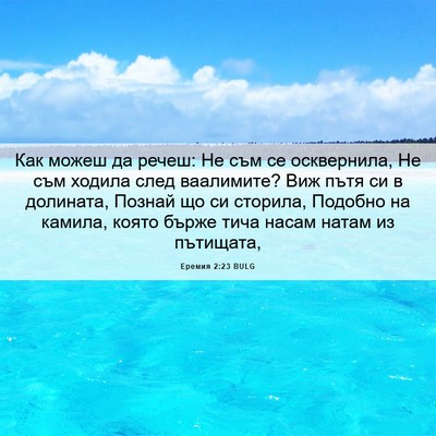 Picture 06 - Еремия 2:23 BULG - Как можеш да речеш: Не съм - Bible Verse Picture