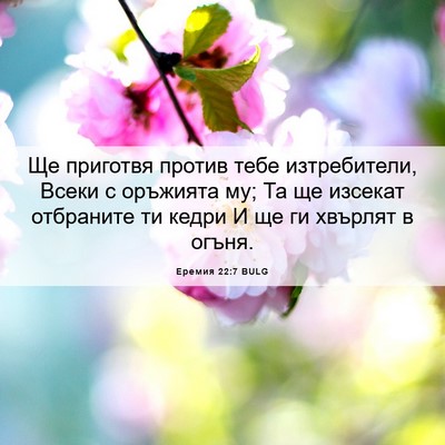Picture 06 - Еремия 22:7 BULG - Ще приготвя против тебе - Bible Verse Picture