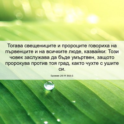 Picture 06 - Еремия 26:11 BULG - Тогава свещениците и - Bible Verse Picture