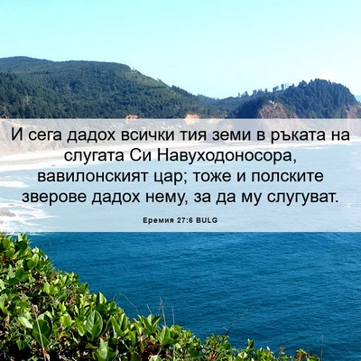 Picture 06 - Еремия 27:6 BULG - И сега дадох всички тия - Bible Verse Picture