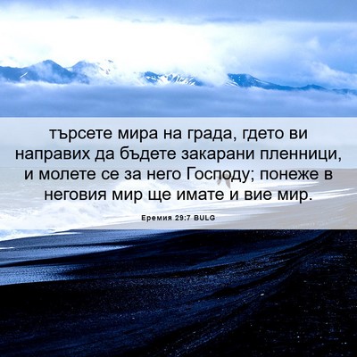 Picture 06 - Еремия 29:7 BULG - търсете мира на града, - Bible Verse Picture
