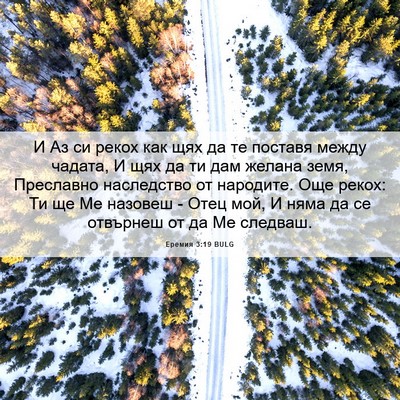 Picture 06 - Еремия 3:19 BULG - И Аз си рекох как щях да те - Bible Verse Picture