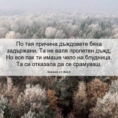 Picture 06 - Еремия 3:3 BULG - По тая причина дъждовете - Bible Verse Picture