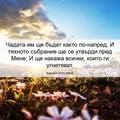 Picture 06 - Еремия 30:20 BULG - Чадата им ще бъдат както - Bible Verse Picture