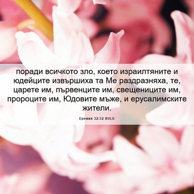 Picture 06 - Еремия 32:32 BULG - поради всичкото зло, което - Bible Verse Picture