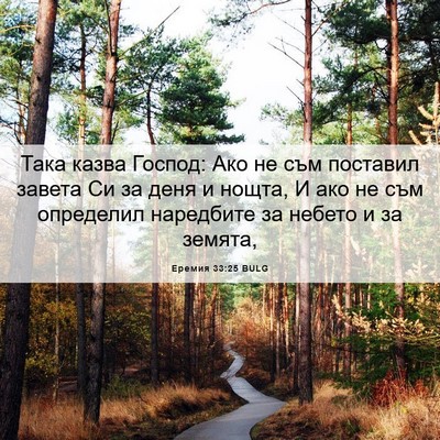 Picture 06 - Еремия 33:25 BULG - Така казва Господ: Ако не - Bible Verse Picture