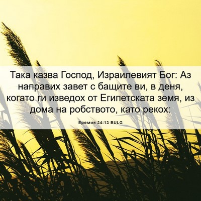 Picture 06 - Еремия 34:13 BULG - Така казва Господ, - Bible Verse Picture