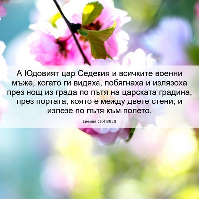 Picture 06 - Еремия 39:4 BULG - А Юдовият цар Седекия и - Bible Verse Picture