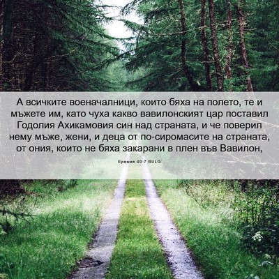 Picture 06 - Еремия 40:7 BULG - А всичките военачалници, - Bible Verse Picture