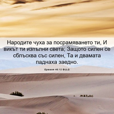 Picture 06 - Еремия 46:12 BULG - Народите чуха за - Bible Verse Picture