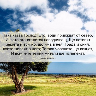 Picture 06 - Еремия 47:2 BULG - Така казва Господ: Ето, - Bible Verse Picture