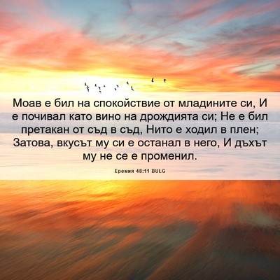 Picture 06 - Еремия 48:11 BULG - Моав е бил на спокойствие - Bible Verse Picture