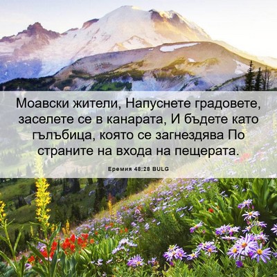 Picture 06 - Еремия 48:28 BULG - Моавски жители, Напуснете - Bible Verse Picture