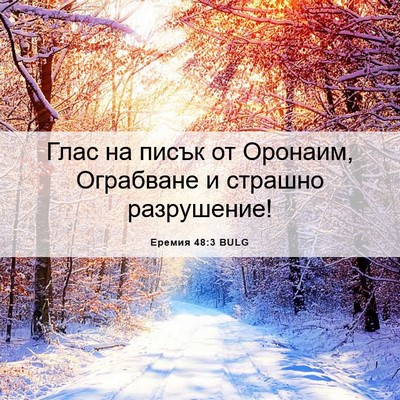 Picture 06 - Еремия 48:3 BULG - Глас на писък от Оронаим, - Bible Verse Picture