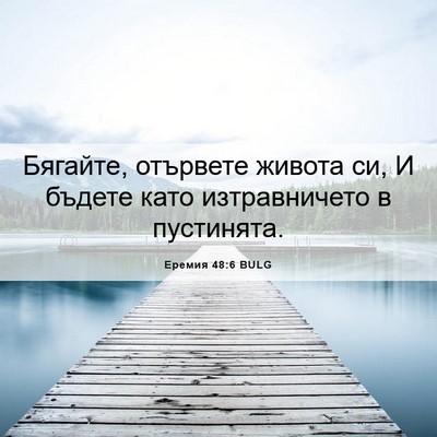 Picture 06 - Еремия 48:6 BULG - Бягайте, отървете живота - Bible Verse Picture