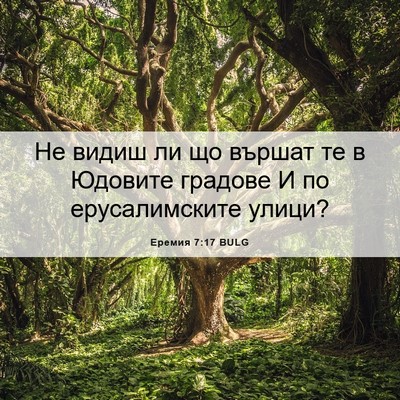 Picture 06 - Еремия 7:17 BULG - Не видиш ли що вършат те в - Bible Verse Picture