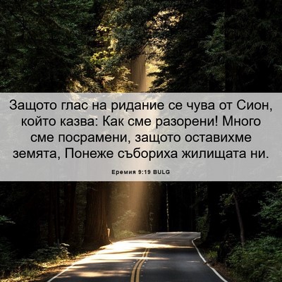 Picture 06 - Еремия 9:19 BULG - Защото глас на ридание се - Bible Verse Picture