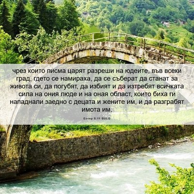 Picture 06 - Естир 8:11 BULG - чрез които писма царят - Bible Verse Picture