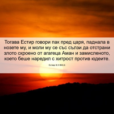 Picture 06 - Естир 8:3 BULG - Тогава Естир говори пак - Bible Verse Picture