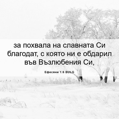 Picture 06 - Ефесяни 1:6 BULG - за похвала на славната Си - Bible Verse Picture