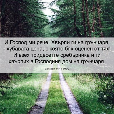 Picture 06 - Захария 11:13 BULG - И Господ ми рече: Хвърли ги - Bible Verse Picture