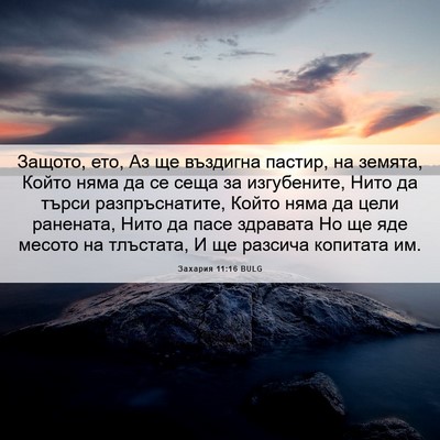 Picture 06 - Захария 11:16 BULG - Защото, ето, Аз ще въздигна - Bible Verse Picture