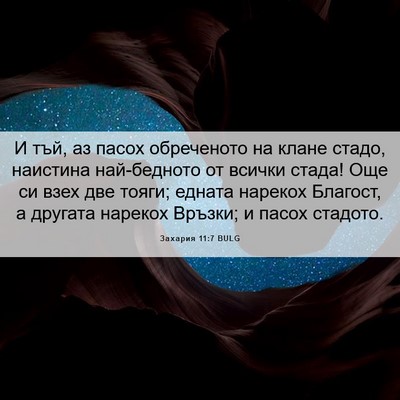 Picture 06 - Захария 11:7 BULG - И тъй, аз пасох обреченото - Bible Verse Picture