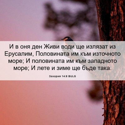 Picture 06 - Захария 14:8 BULG - И в оня ден Живи води ще - Bible Verse Picture
