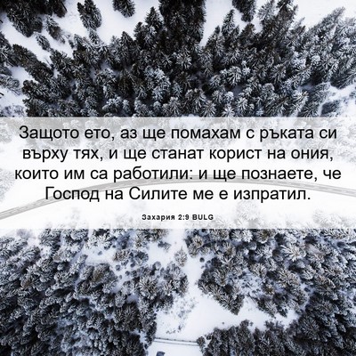 Picture 06 - Захария 2:9 BULG - Защото ето, аз ще помахам с - Bible Verse Picture