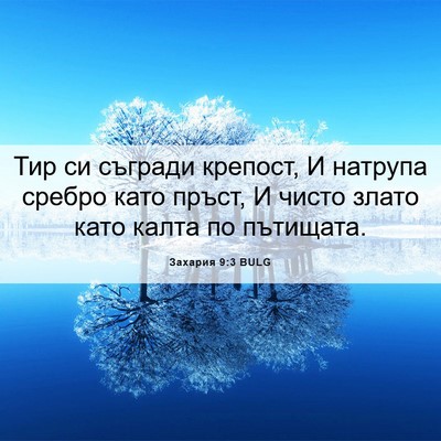 Picture 06 - Захария 9:3 BULG - Тир си съгради крепост, И - Bible Verse Picture