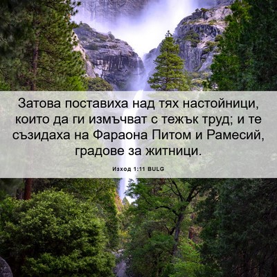 Picture 06 - Изход 1:11 BULG - Затова поставиха над тях - Bible Verse Picture