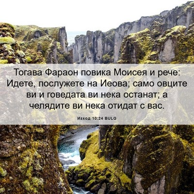 Picture 06 - Изход 10:24 BULG - Тогава Фараон повика - Bible Verse Picture