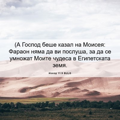 Picture 06 - Изход 11:9 BULG - (А Господ беше казал на - Bible Verse Picture