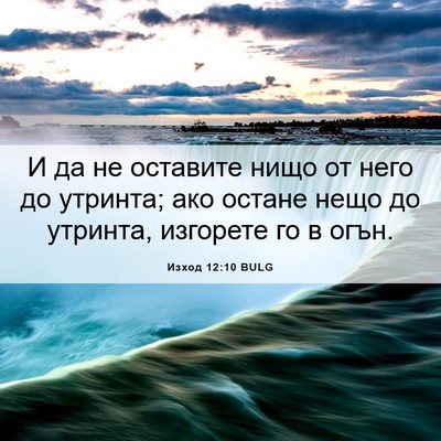 Picture 06 - Изход 12:10 BULG - И да не оставите нищо от - Bible Verse Picture