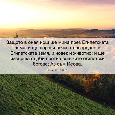 Picture 06 - Изход 12:12 BULG - Защото в оная нощ ще мина - Bible Verse Picture